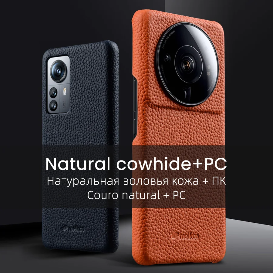 Melkcoพรีเมี่ยมของแท้หนังสําหรับXiaomi 12S Ultra 5G Mi12Sหรูหราแฟชั่นธุรกิจCowhideธรรมชาติโทรศัพท์กรณี