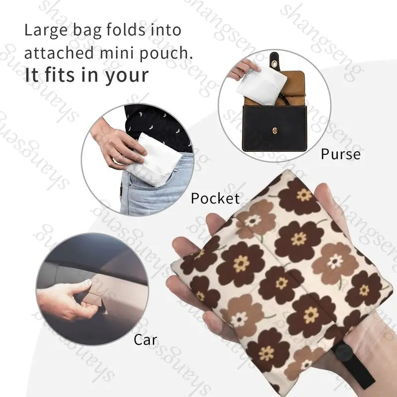 Tas jinjing bahu belanja kain bunga antik Jepang tas belanja ramah lingkungan yang dapat dilipat tas tangan portabel berkapasitas besar