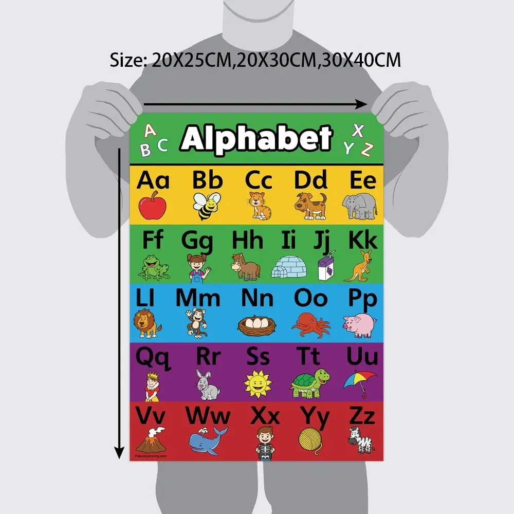 4 stks/set Nummers 1-10 Poster ABC Alfabet Poster Wandkaart Kleuren Poster Interactief Alfabet Leren Pocket Grafiek