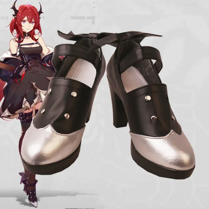 Arknights Surtr Cosplay Chaussures à talons hauts, Jeu d'anime comique, Costume d'Halloween, Style sexy, Prop