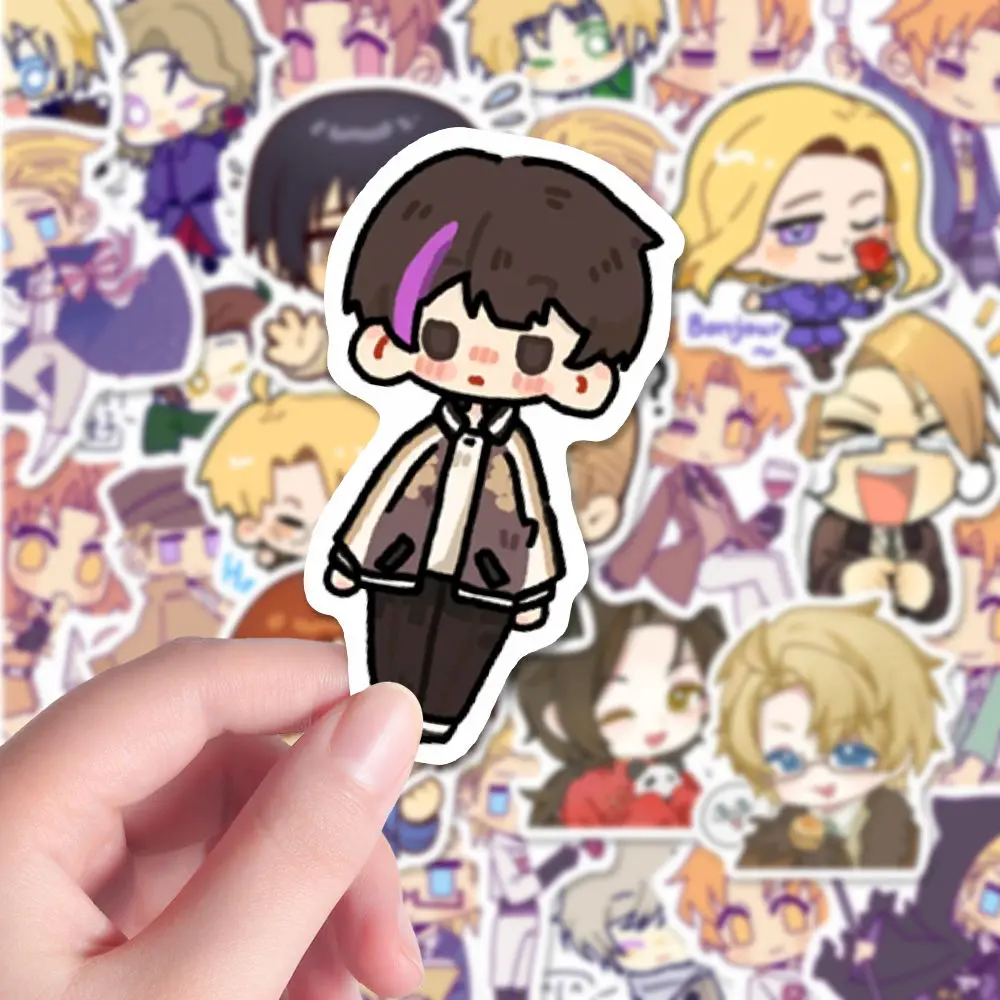 World Stars Sticker Anime Feliciano Vargas Ludwig Kiku Honda Stationery Stickers Cartoon Handbook Water Proof Student Supplies