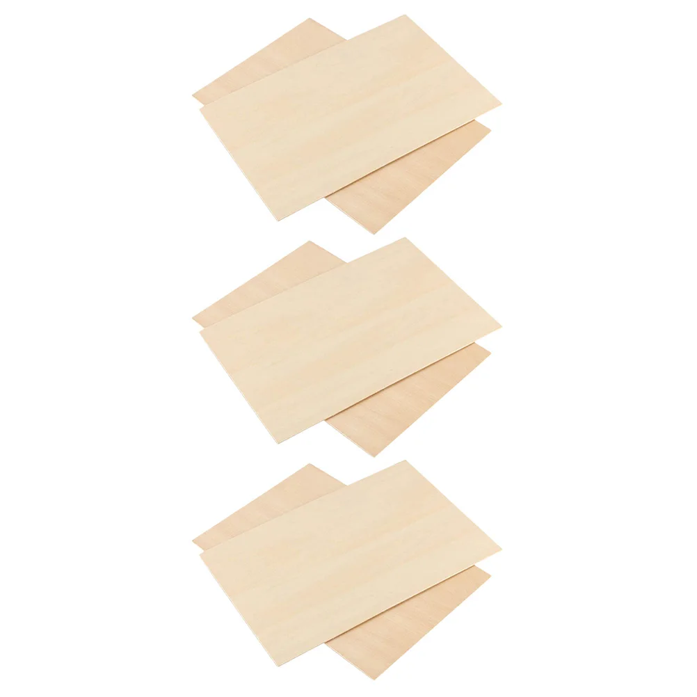 

6 Pcs Wood Slices Lightweight Rectangle Veneer Boards Carving DIY Painting Crafts Unfinished Chips Decor Accessories Sewing