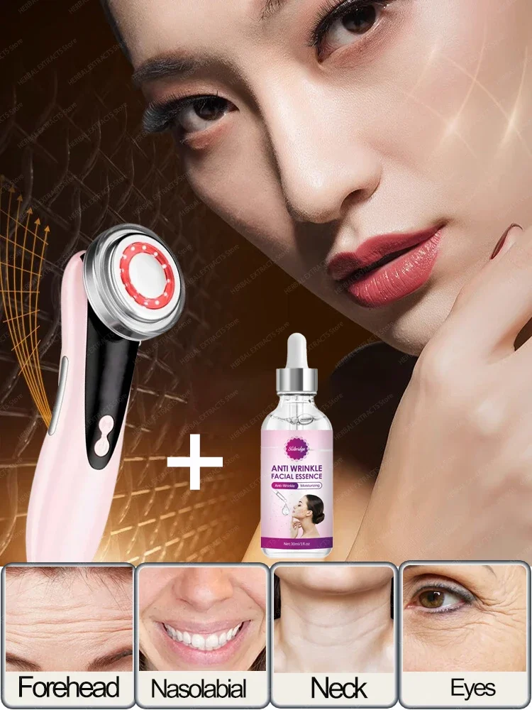 Wrinkle rf ems facial device neck forehead eye face serum firming cream anti-aging