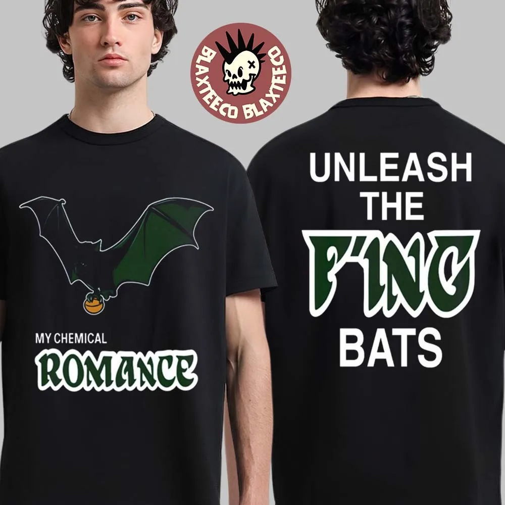 تي شيرت لحدث My Chemical Romance 2025 في أغسطس 15 2025 أطلق العنان على قميص Fing Bats