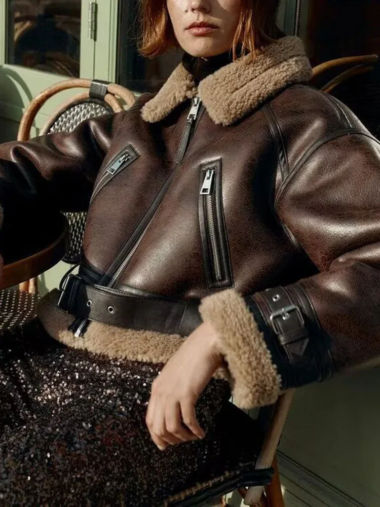 

Новинка зимы 2025: Женская двусторонняя повседневная куртка с отложным воротником, на молнии, с длинными рукавами