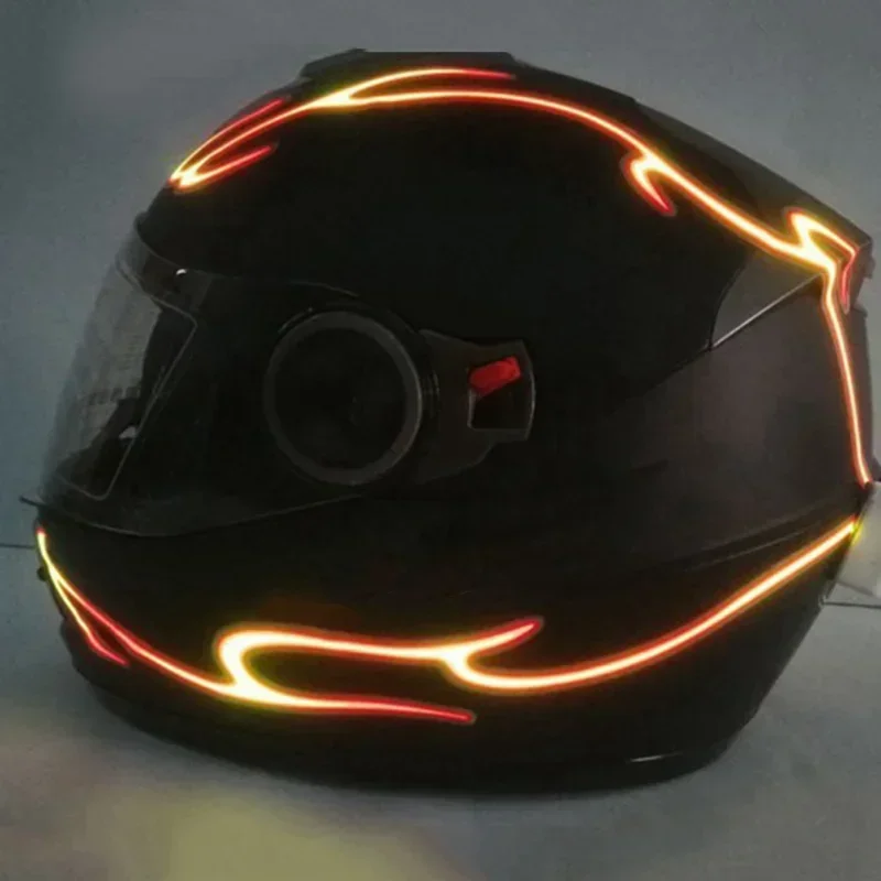 4 in 1 Motorcycle Helmet LED Cold Light Waterproof Strip Sticker Flashing Warning Lights Night Riding Accessories