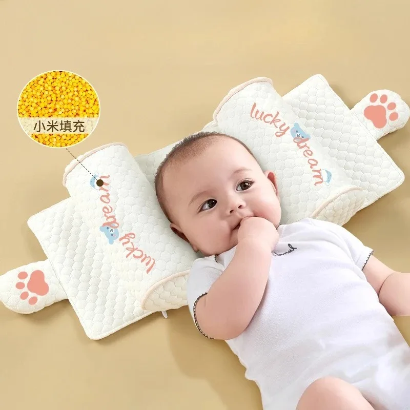 Newborn Pillow Pure Cotton Baby Pillowcase Newborn Baby Pillow Pad for All Seasons Infant Pillow for Ages 0-1