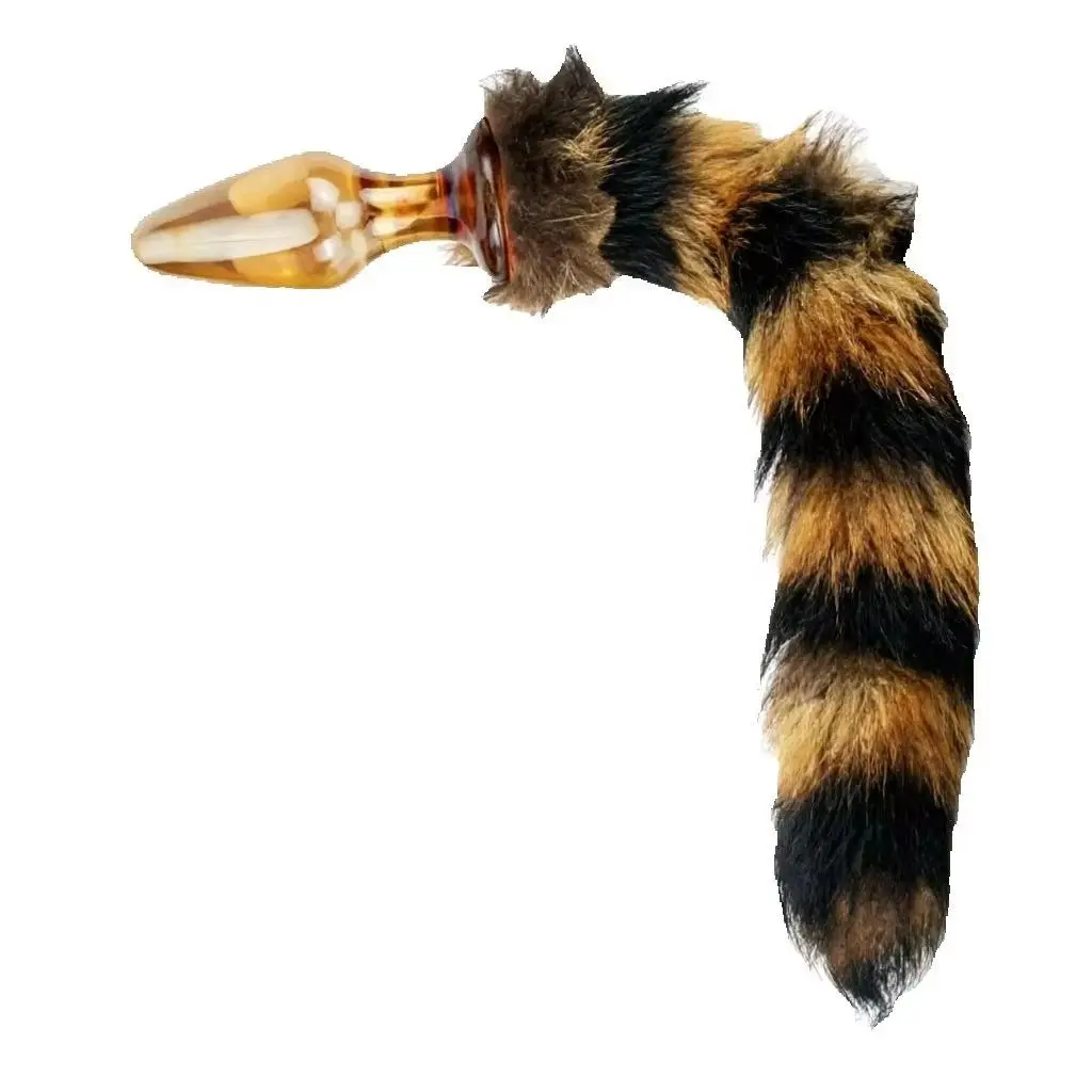 Big Ball Fox Tail Glass anal plug sex toy product for woman Anal plug Furry Doggy Slave cosplay 36MM WIDE Wild Cat beads lesbian