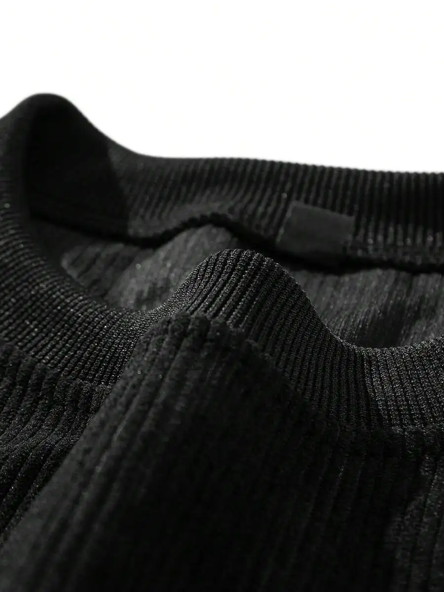 Men's Oversized Ribbed Corduroy Pullover Sweater for Autumn Winter