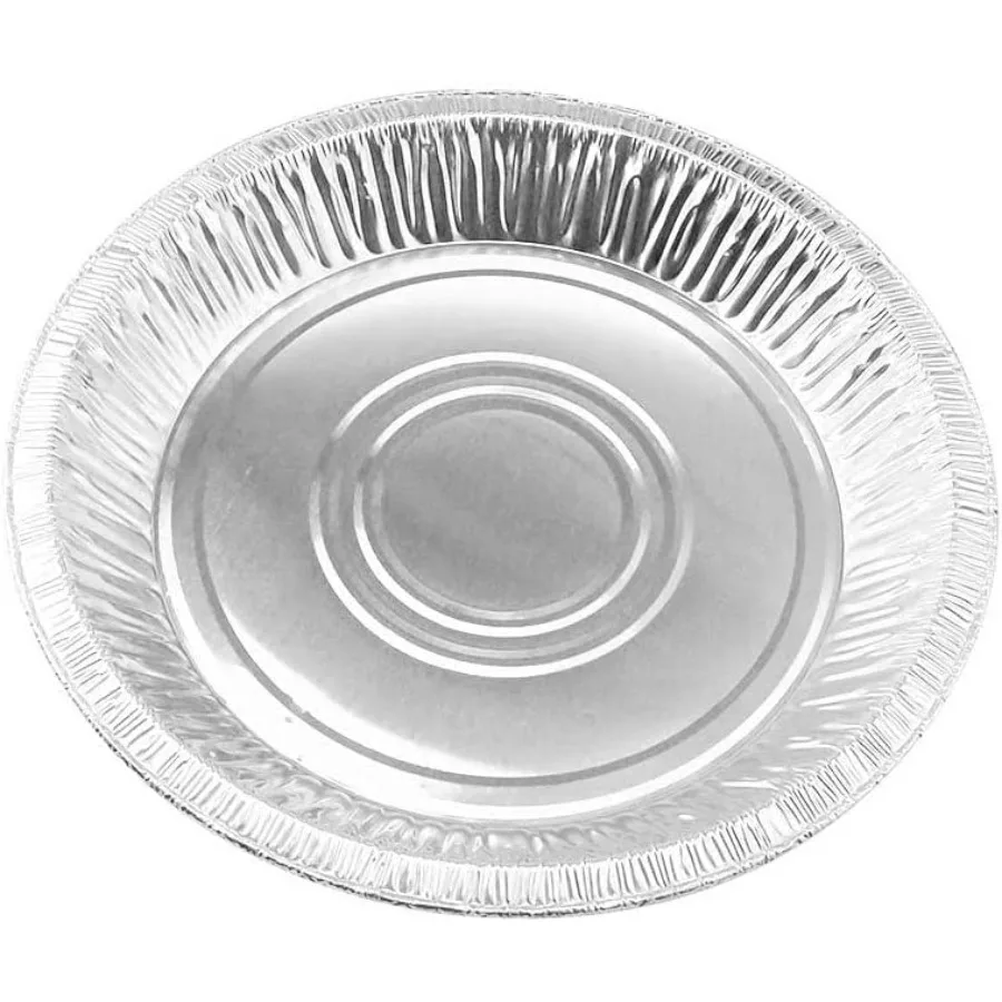 

Disposable Aluminum Pie Pans - 9-5/8" Round Aluminum Foil Baking Pans Perfect for Home & Restaurants, Oven Safe, Pack of 100