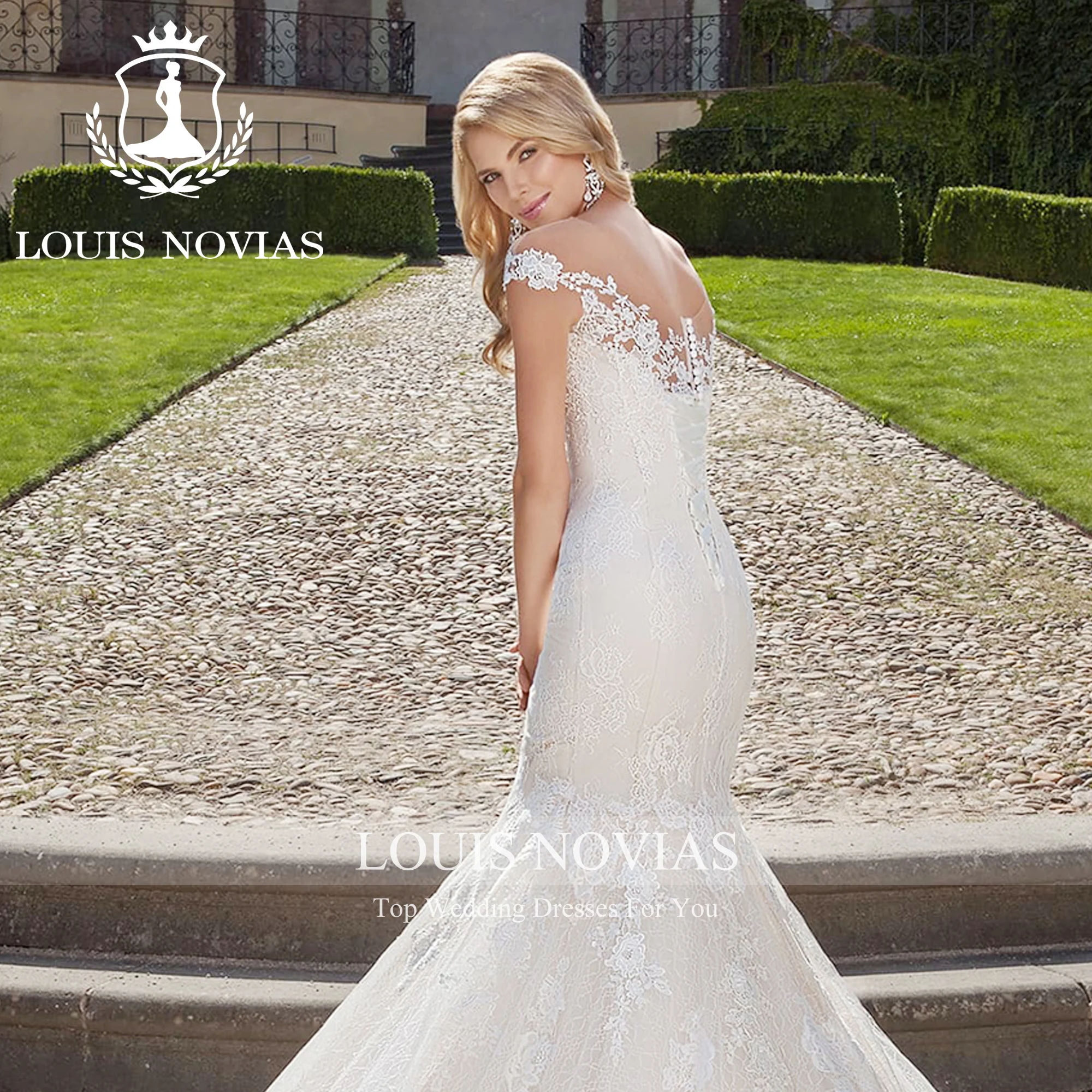 LOUIS NOVIAS New Arrival Bride  Brush Train Luxury New Arrives Wedding Dress Vestidos De Novia
