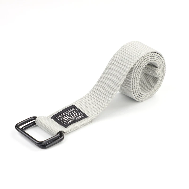 Hot Selling Unisex Belt Quality Canvas Men and Women Belt Double Ring Buckle Belt Casual Business Versatile Jeans Belt