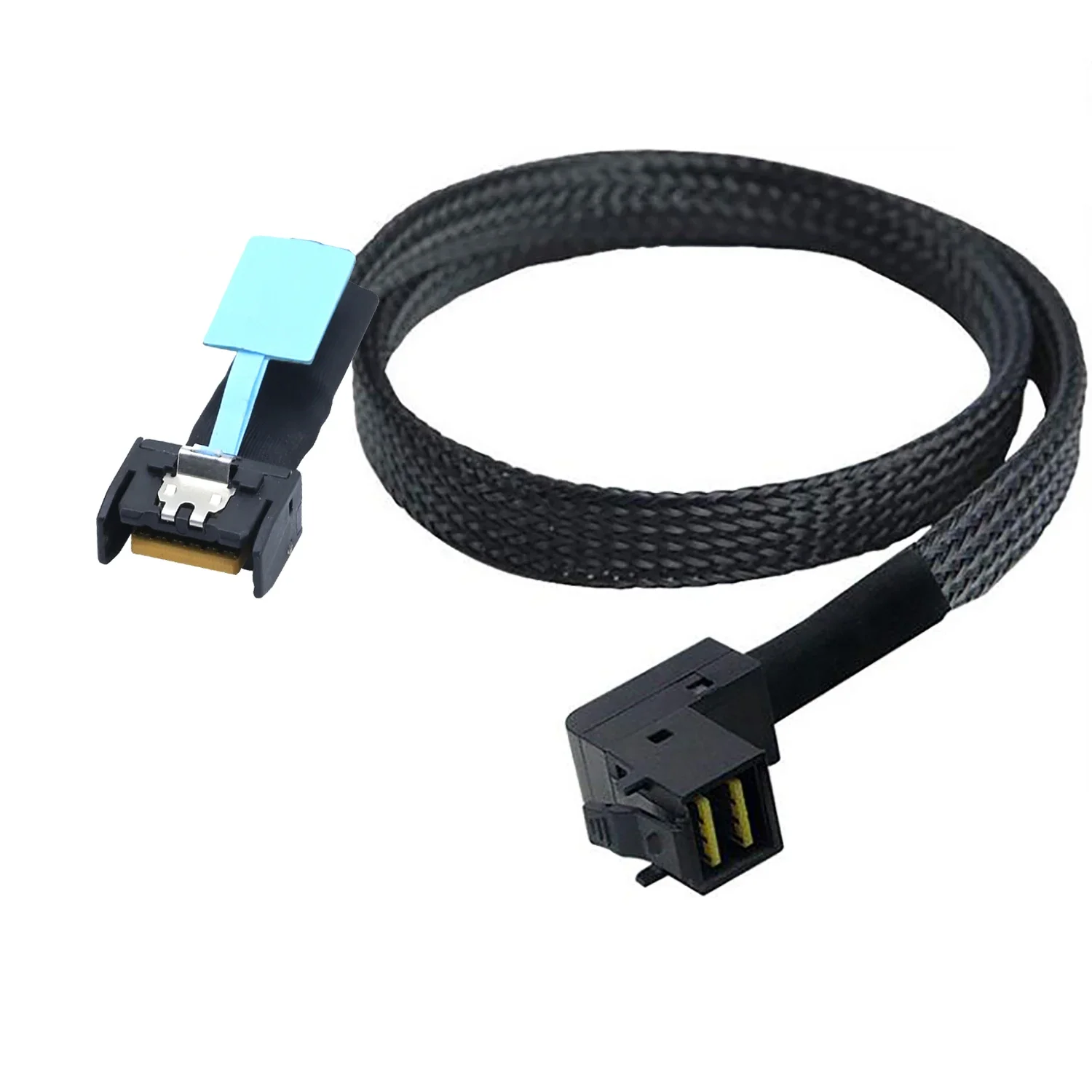 

PCIE Slimline SFF-8654 MCIO 4I 4X 38-Pin to 90 degree SAS HD SFF-8643 server adapter Cable Support PCIe Gen5