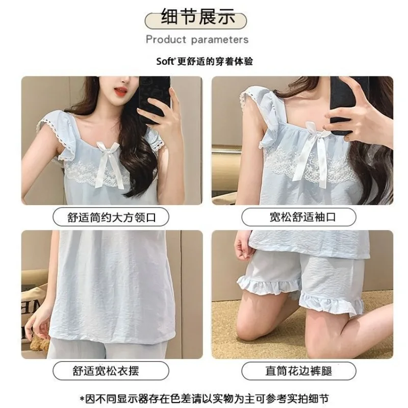 Большие размеры, пижамы во французском стиле принцессы, женская летняя домашняя одежда с летающими рукавами и накладкой на грудь, которую можно носить вне одежды для сна