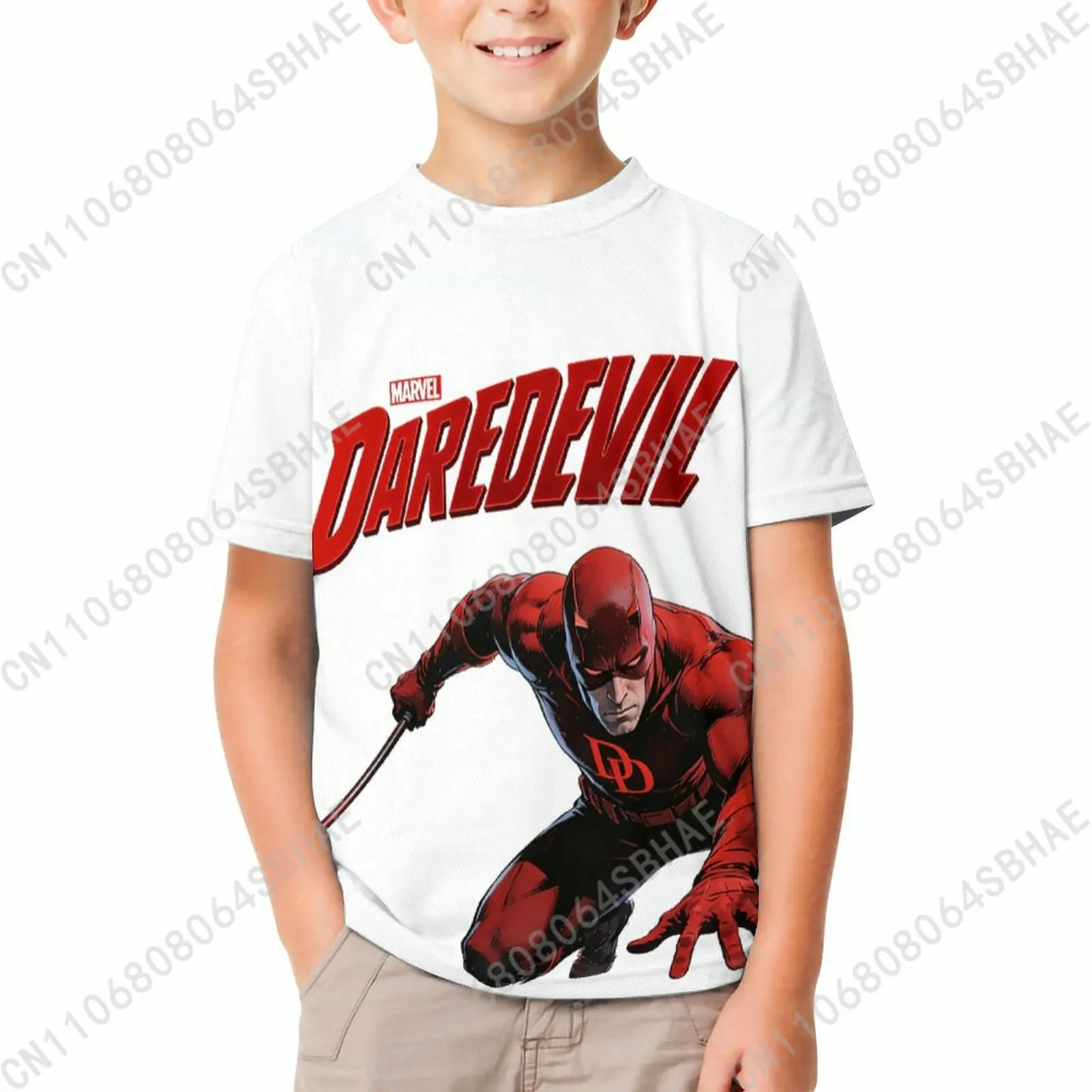 

Marvel Daredevil T Shirt Boy Girl Short Sleeve Print Cotton TShirt Comfortable Crew Neck Children Child Tee Cosplay