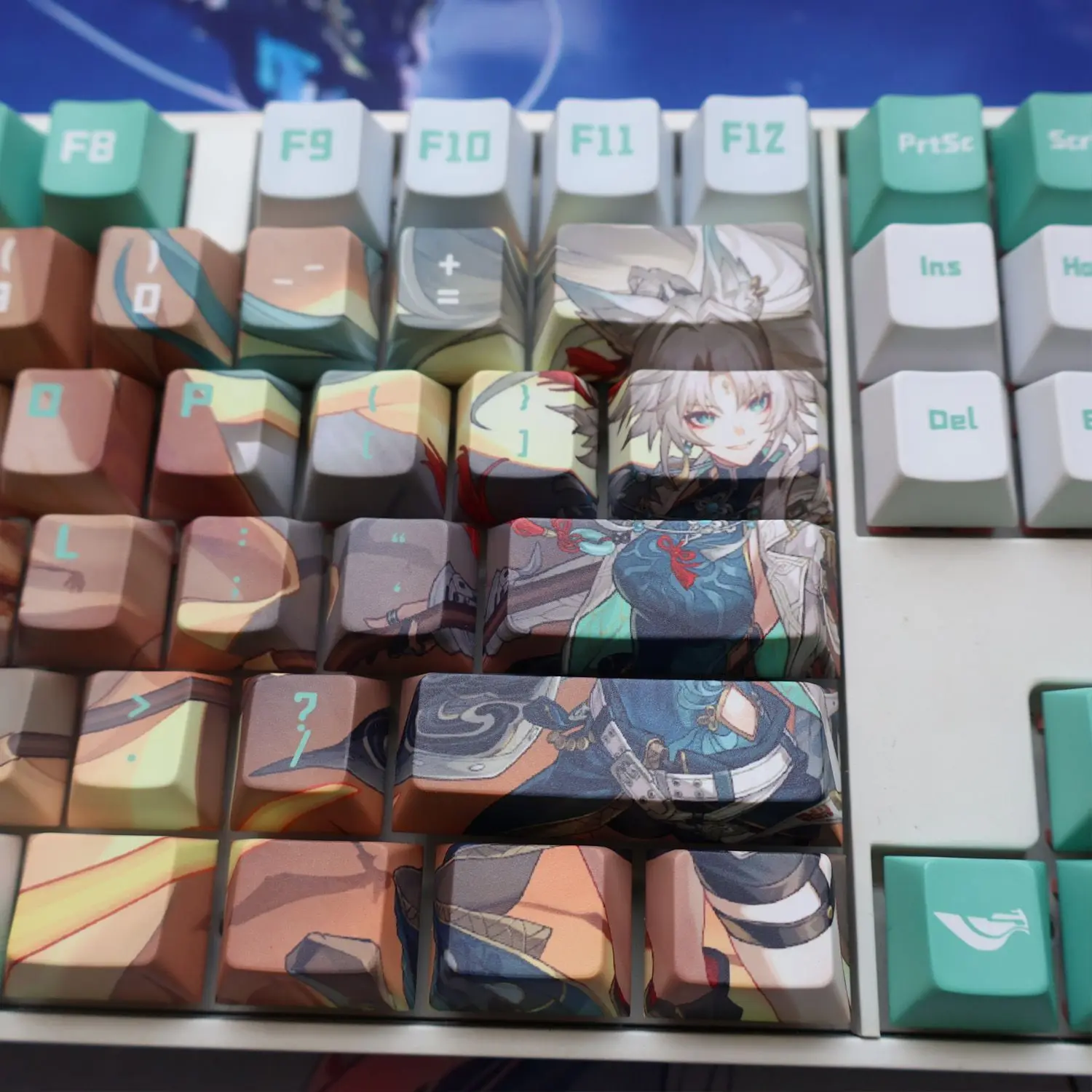 

Feixiao Theme Keycap Honkai: Star Rail keycaps Game Key Cap Anime 128 Keys PBT DYE SUB Cherry MX Switch for Mechanical Keyboard