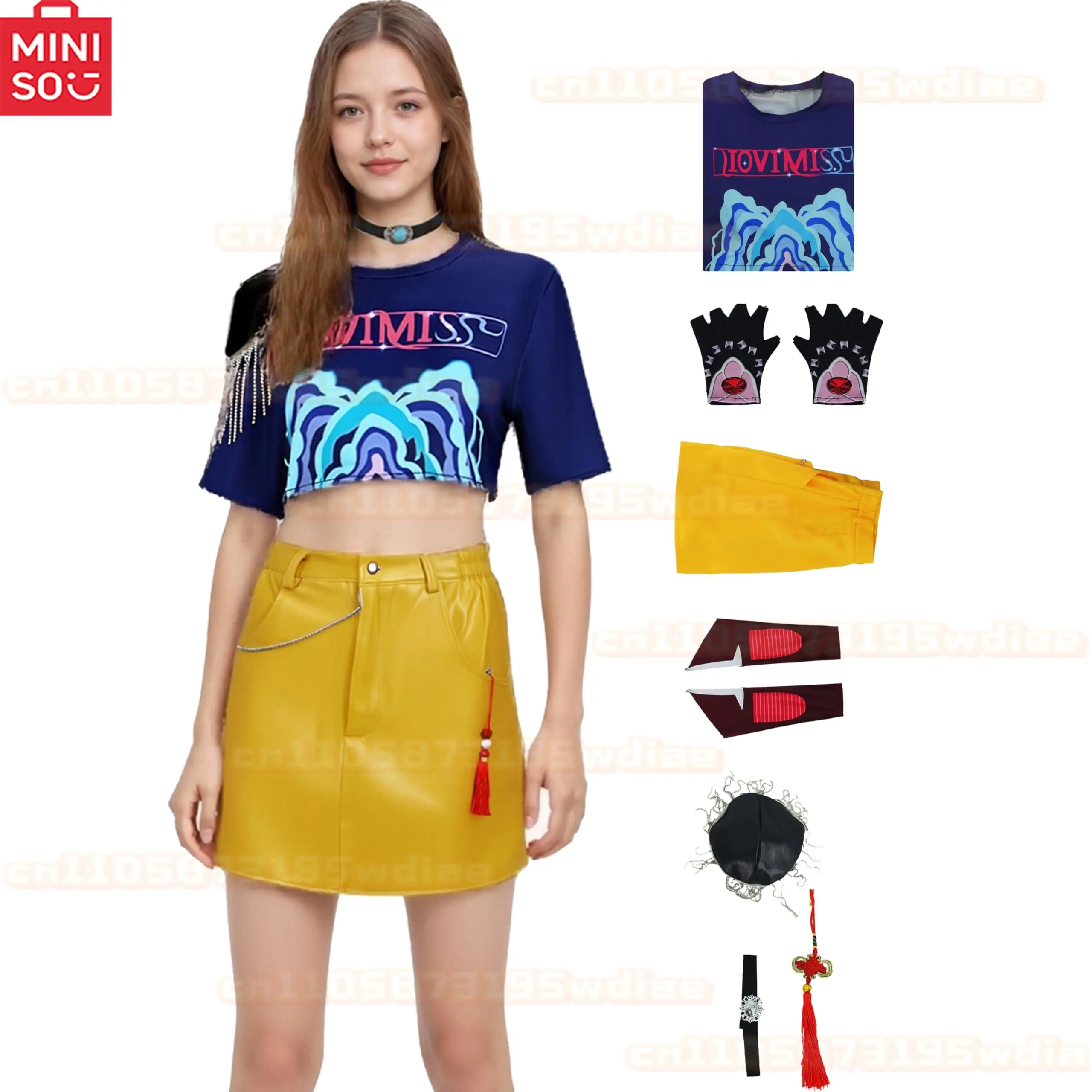 

Kpop Demon Hunter Huntrix Kpop Mira Cosplay Costume Wig Full Set of Clothes Rumi Zoey Anime Cosplay Halloween Costumes for Women