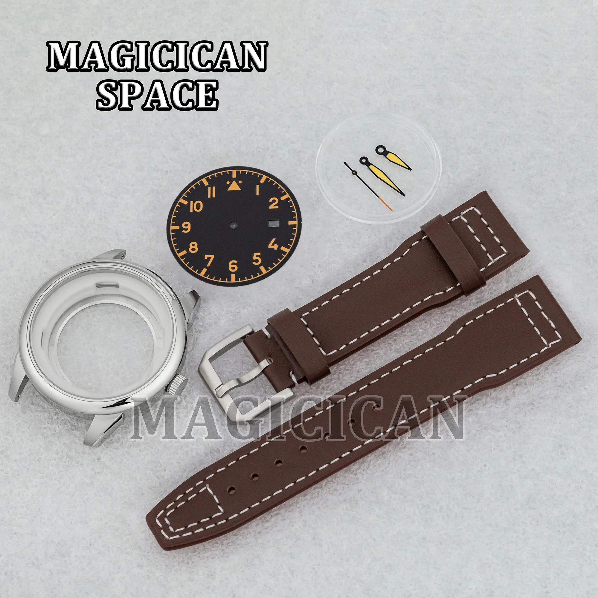 NH35 Case Genuine Leather Strap Luminous Dial Hands for Mod Mark XX Watch Replacements Parts NH35/NH36 Automatic Movement