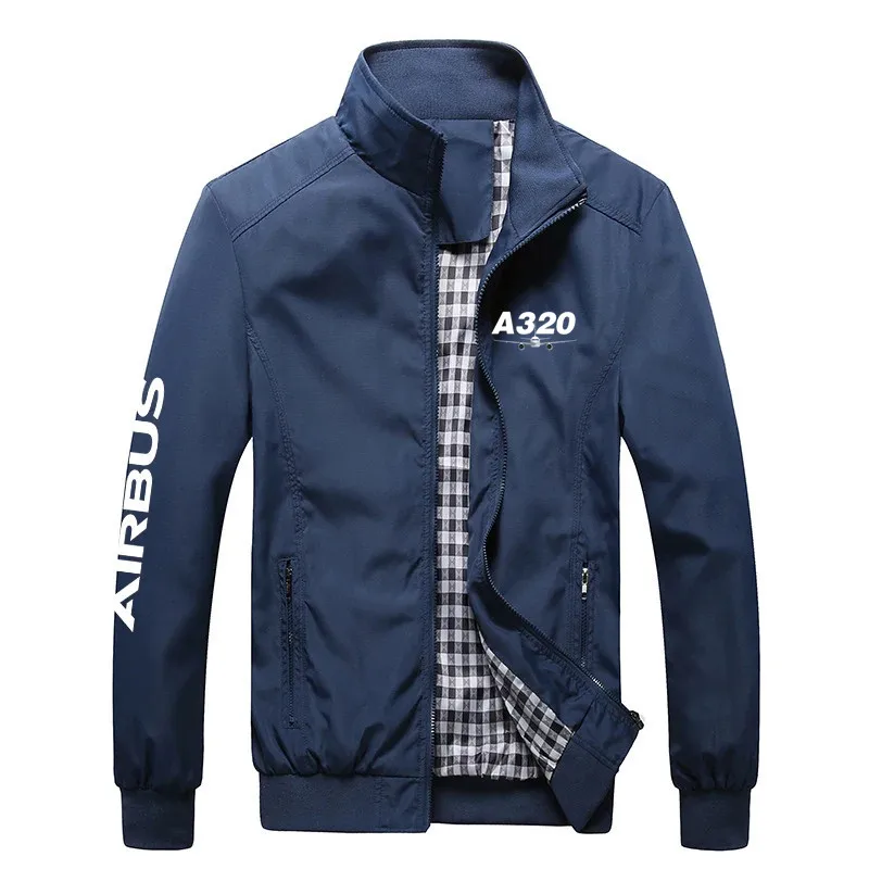 

Airbus A320 Man Outdoor Military Spring Autumn Aviation Pilots Flight Lightweight Windbreakers Plaid Men Jackets Coats