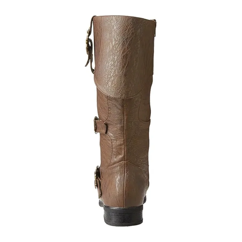 Mittelalterliche Retro-Piratenstiefel für Männer und Frauen, Gothic-Renaissance-Stiefel aus PU-Leder, halbhohe Stiefel für Halloween-Cosplay-Party-Kostüme 2026 – Detail 14