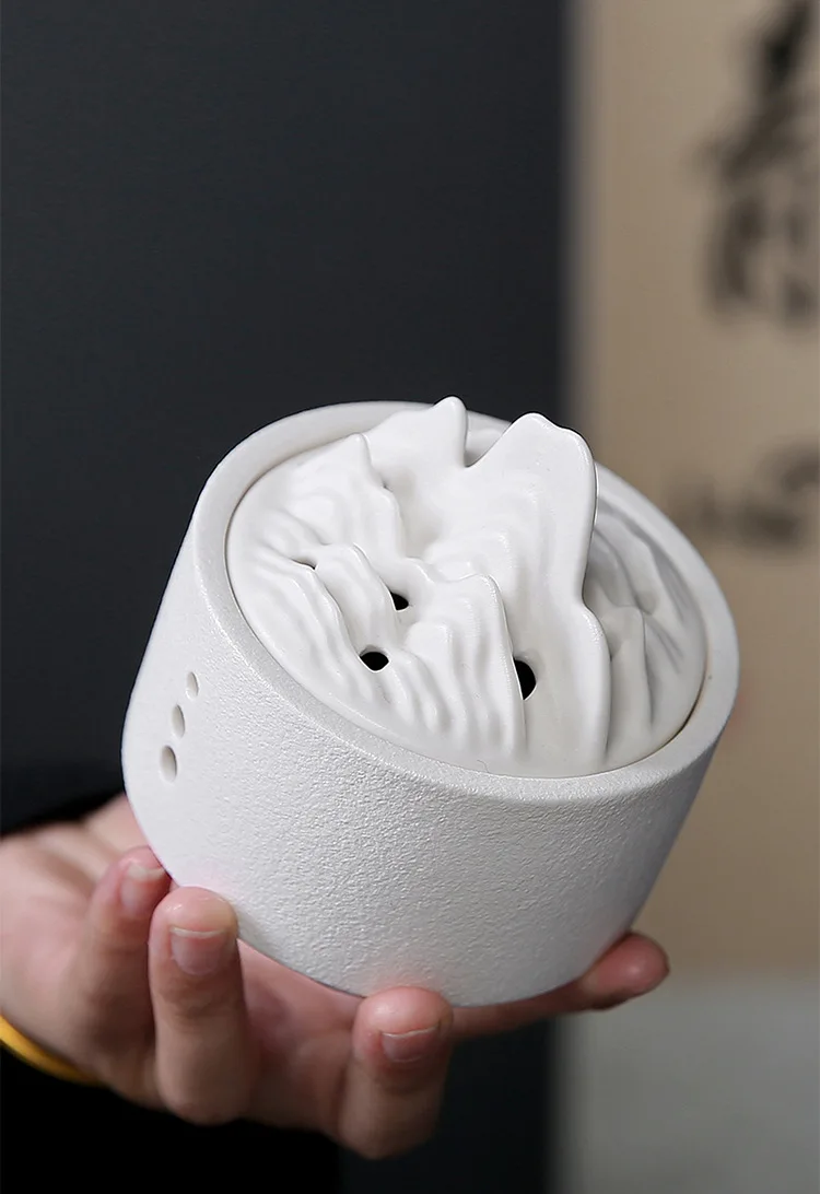 

Керамическая печь для благовоний в стиле дзен, ретро, печь для благовоний от комаров, украшение дома, пепельница, украшение для рабочего стола, сетчатая крышка, тарелка для благовоний