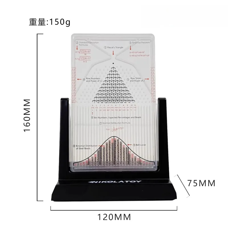 Galton Board Model Display - Math Teaching Toy for Normal Distribution Demonstration