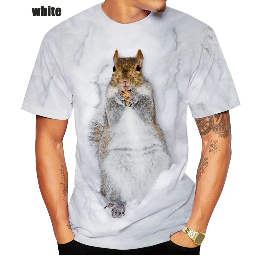 New 3d Printing Squirrel T Shirts Animal Funny Squirrel 3d T-shirt Unisex Summer Fashion Animal Squirrel Printing Tshirt