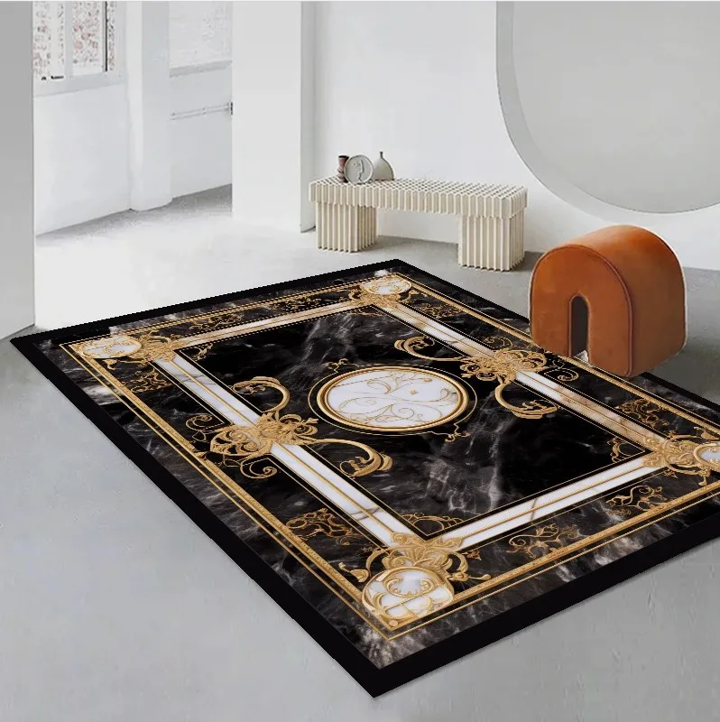 Living Room Decoration Luxury Carpet European Marble Decor Floor Mat Coffee Table Sofa Area Rugs Rooms Lounge Rug Soft Non Slip