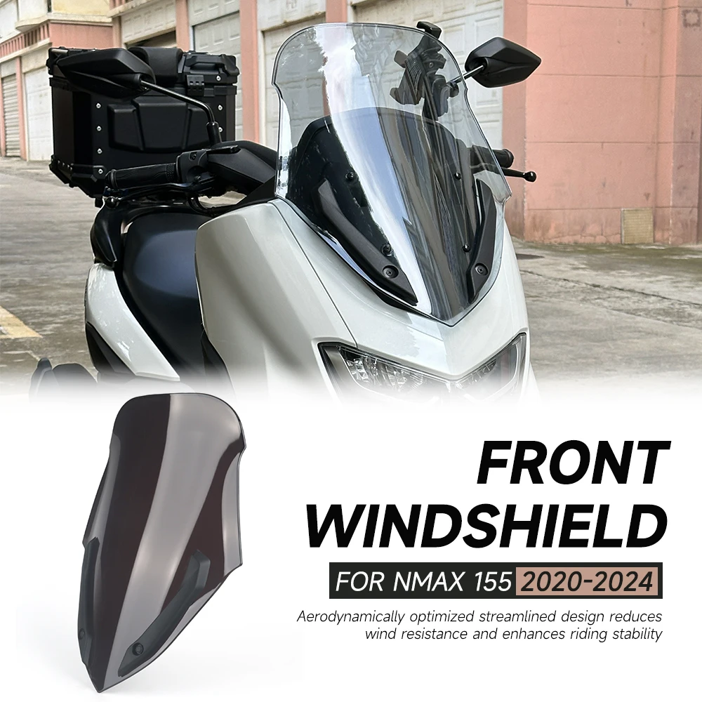 Motorcycle Front Windscreen Windshield Wind Screen Shield Deflector Guard For Yamaha Nmax N-max 155 Nmax155 N-max155 2020-2024