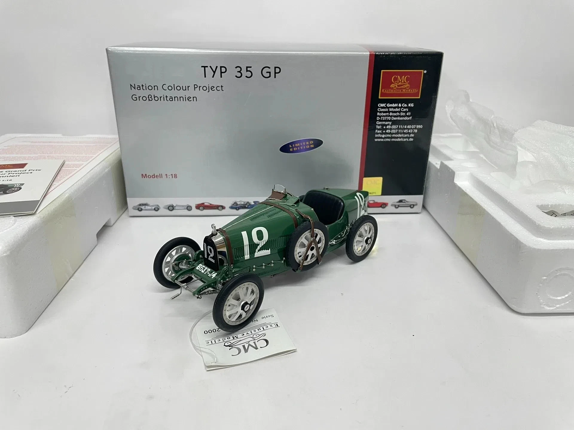 

CMC 1:18 Typ35 GP #12 Simulation Limited Edition All Open Alloy Metal Static Car Model Toy Gift