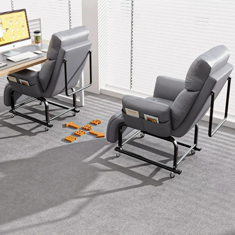 500Lbs Capacity Extra Wide Corduroy Reclining Computer Chair Multi Level Adjustable Armrest Footrest Office Sofa for Heavy Body