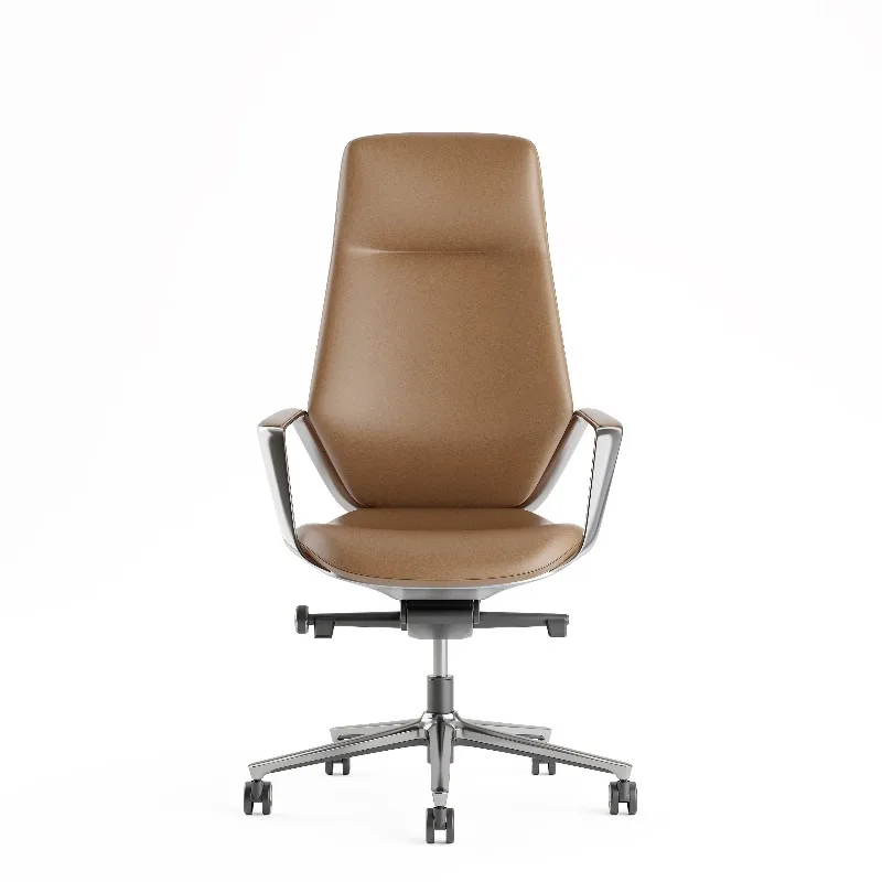High Back Chair Luxury Executive Office Chair Italian Top Grade Cowhide 3A Seat and Back Genuine Leather Manager Office Chair