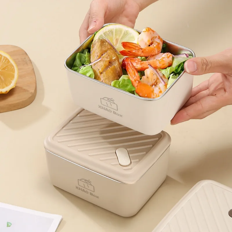 

Stainless Steel Lunch Box, Microwave-Safe Food Container, Food Preservation Box, Double-Layer Insulated Heat-Resistant Design