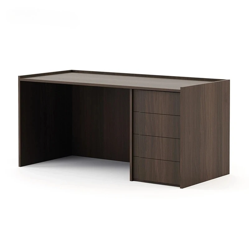 

Modern Wooden Staff Table Simple Work Position Short Cabinet Computer Desk With Floor Storage Office Accessory