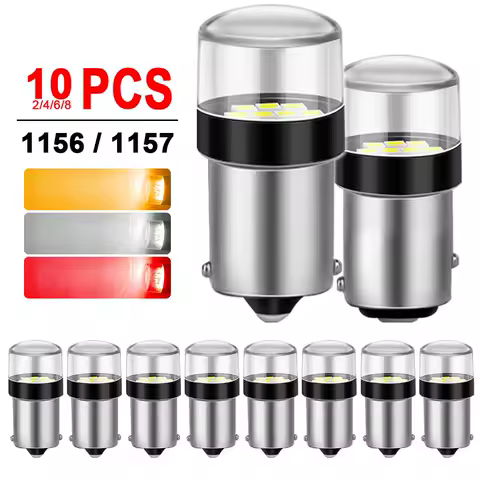 2/4/6/8/10 PCS 1000LM 1156 BA15S 1157 BATY15D P21W P21/5W LED Bulbs 12V 3030-10SMD 6500K White Amber Red Car Turn Signal Lights