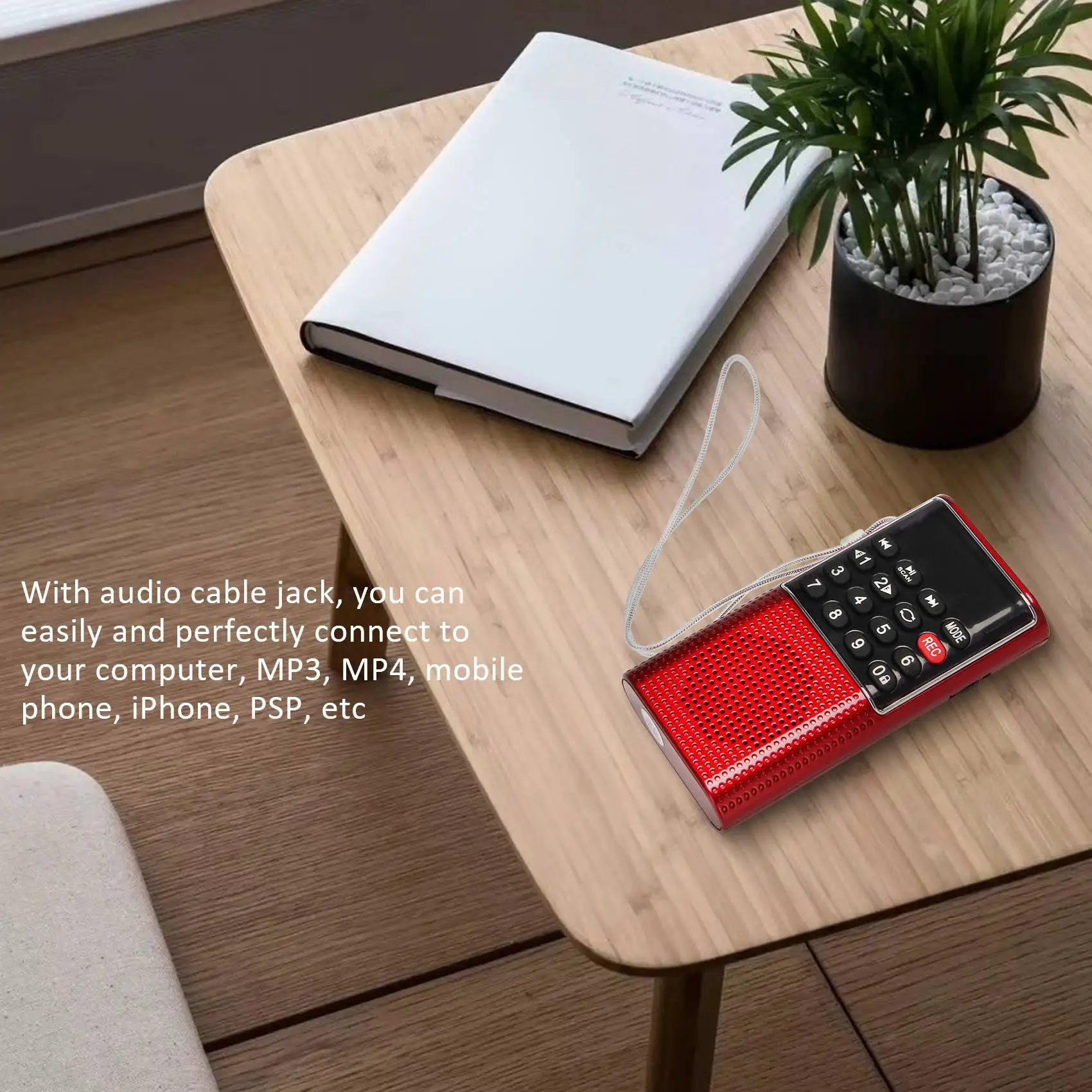 L-328 Mini Portable Pocket FM Auto Scan Radio Music Audio MP3 Player Outdoor Small Speaker With Voice Recorder-A25R