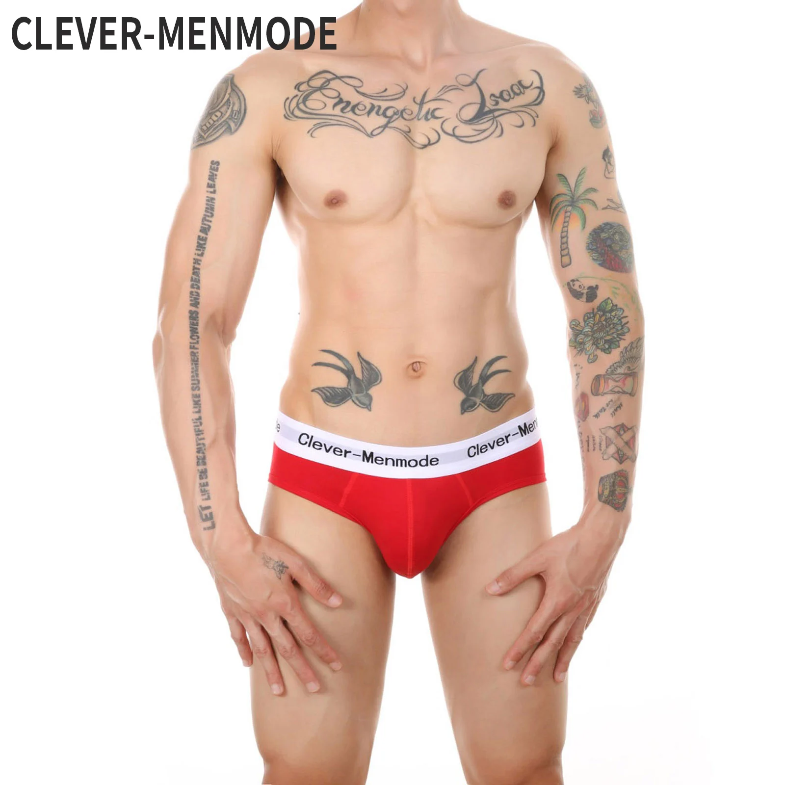 

CLEVER-MENMODE Briefs Men Cotton Underwear Sexy Male Panties Cueca Lingerie Penis Pouch Underpants Slips Homme Plus Size