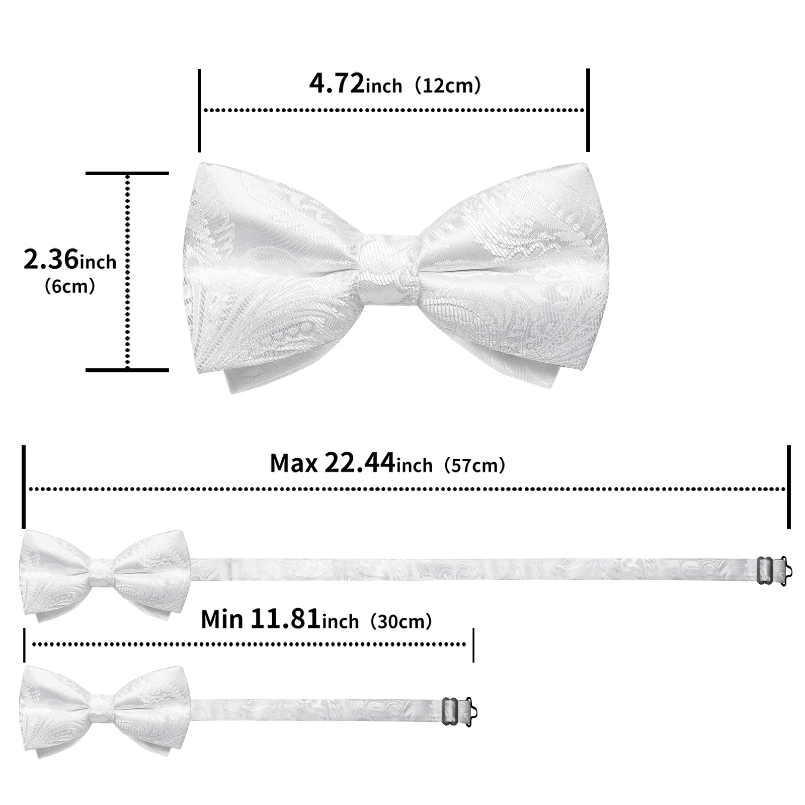 Único Designer Branco Pré-amarrado Bowtie com Jóia do anel de Casamento dos homens Gravata borboleta Borboleta Nó para o Negócio галстук