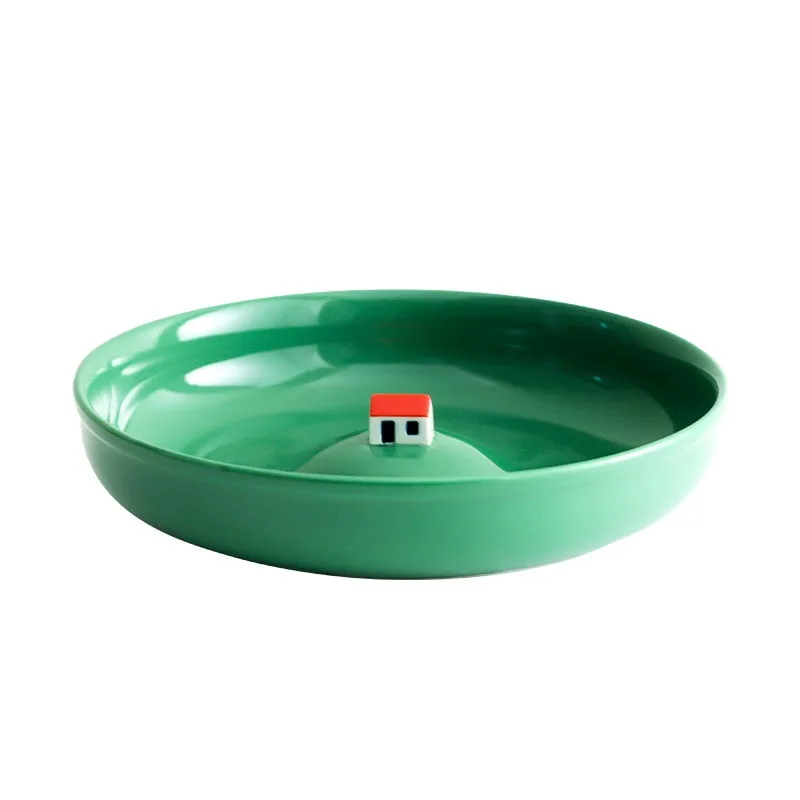 For Ceramic Plates, High-end Household Deep Disc Vegetable Plates, Creative Three-dimensional Soup Plates, Single Dinner Plates