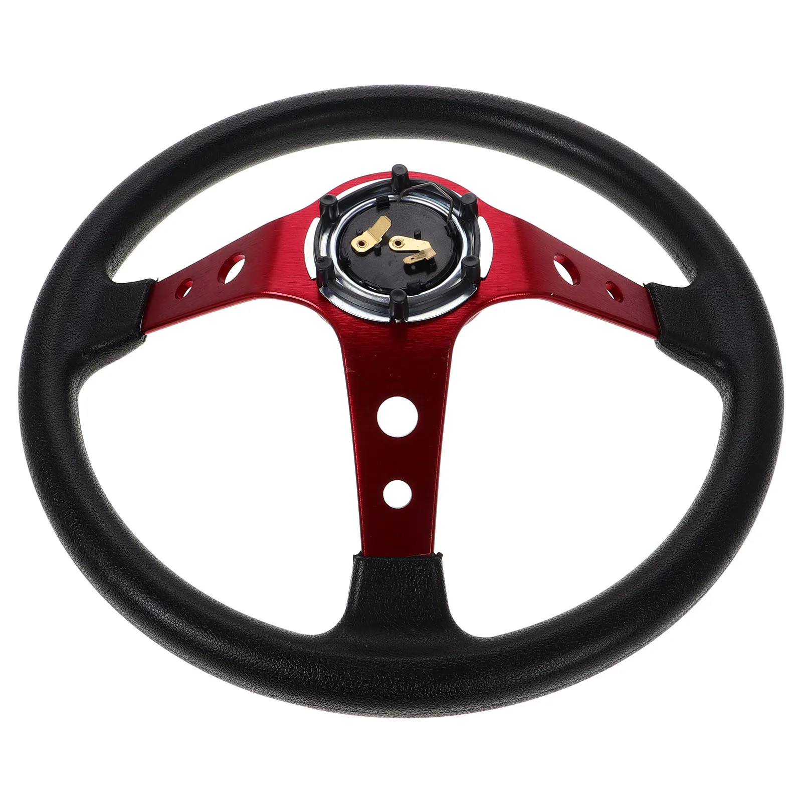 

Universal 14 Inch Steering Wheel PU Racing Drift for Car Golf Cart Karting Racing Simulators Red Steering Wheel