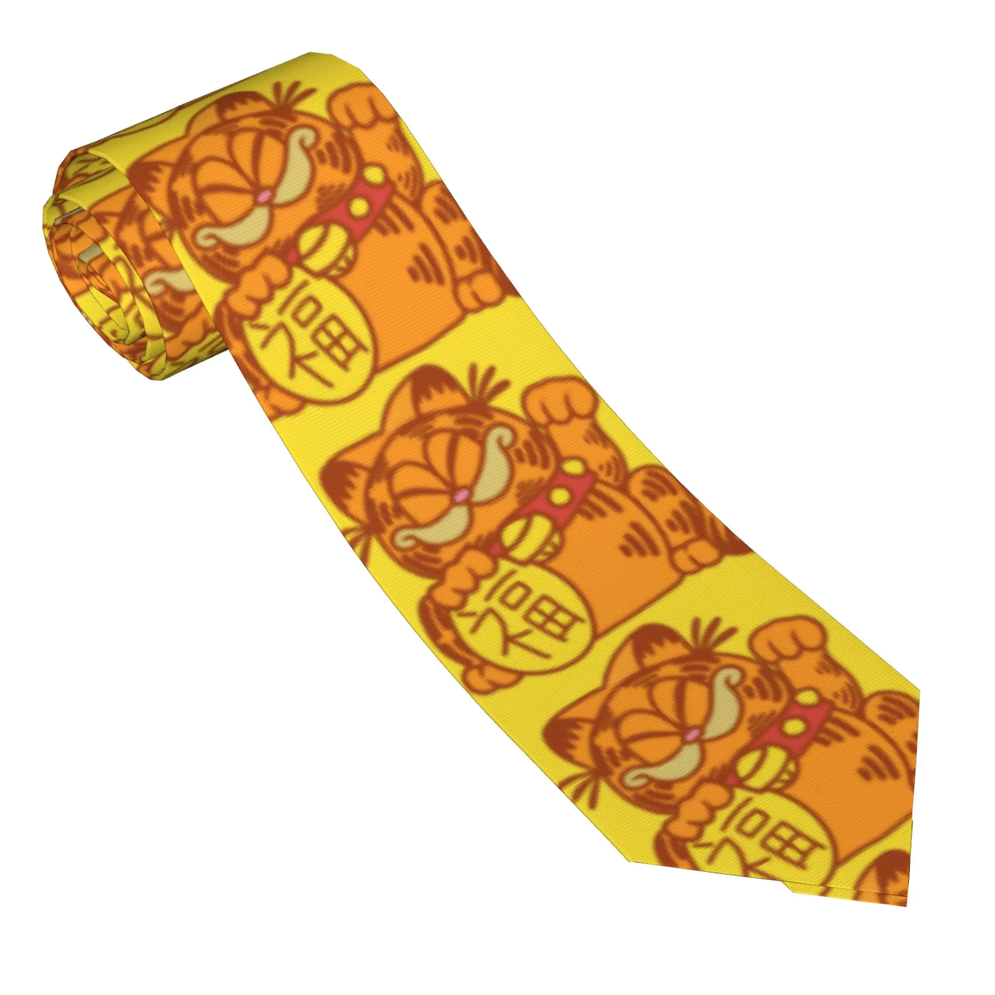Lucky Orange Neckties Men Polyester 8 cm Casual Neck Tie Garfields cat for Men Shirt Accessories Gravatas Wedding Accessories