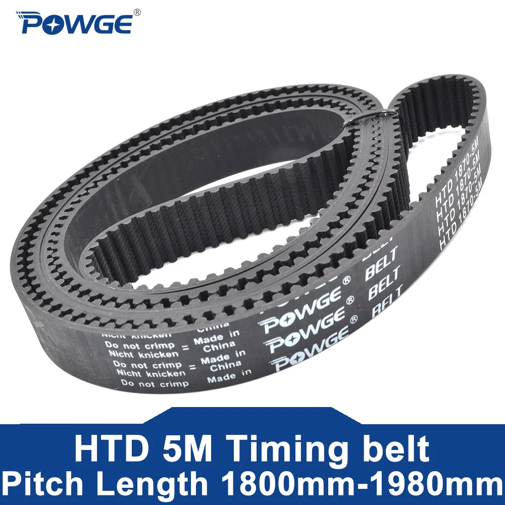 POWGE HTD 5M Timing belt Lp=1800 1815 1830 1835 1840 1870 1875 1880 1895 1900 1910 1915 1930 1945 1960 1980 Width 10-50mm Rubber