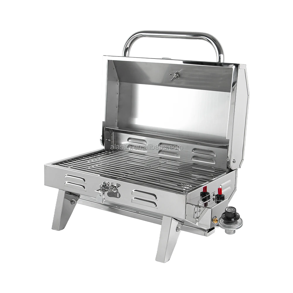 

STLF Customized Marine Supplies Portable BBQ Grill 12000 BTU 304 Stainless Steel Inclined Bracket Mount Yacht Gas Grill