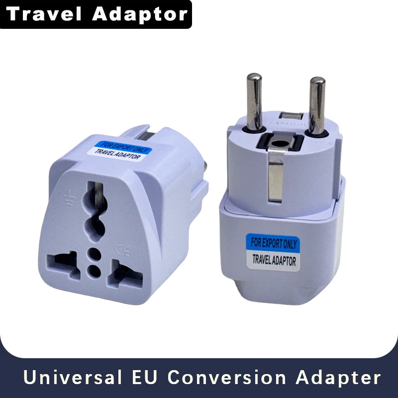 Universal EU Plug Grey Adapter International AU UK US To Euro KR Travel Adaptor Electrical Converter Power Socket Wholesale