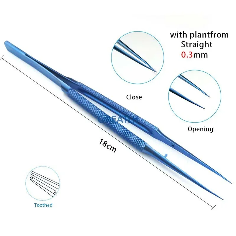 

Ophthalmic Platform Forceps Round Handle 18cm Tweezers Ophthalmic Instrument