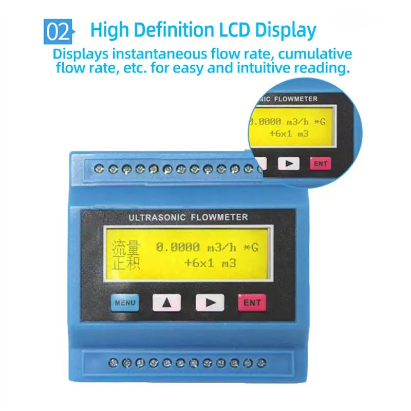 Imagem -05 - Medidor de Fluxo Líquido Tuf2000m Ts-2 Dn15dn100 Módulo Ultrassônico de Alta Temperatura Sensor Medidor de Fluxo Líquido Digital