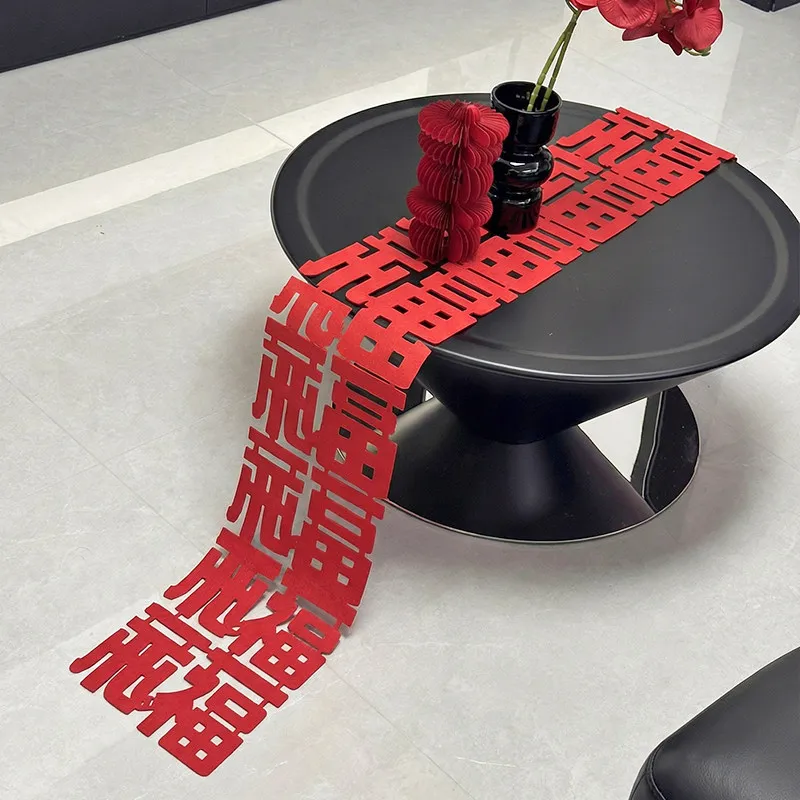 

Красная скатерть в китайском стиле для Нового года, свадьбы, декоративная дорожка на стол, простой декоративный цветочный декор, реквизит для фотосъемки, домашний текстиль