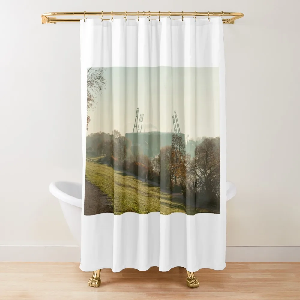 Weserstadion, stadium, football stadium, Werder Bremen, morning fog, Bremen Shower Curtain Bathroom Fabric Funny Shower Curtain