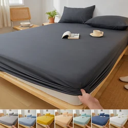 Drap-Juste en Coton avec Bandes artificiel astiques, Couvre-Matelas Solide, Antidérapant et Durable, pour Lit Double, King, Queen, 140, 160, 200, 220cm