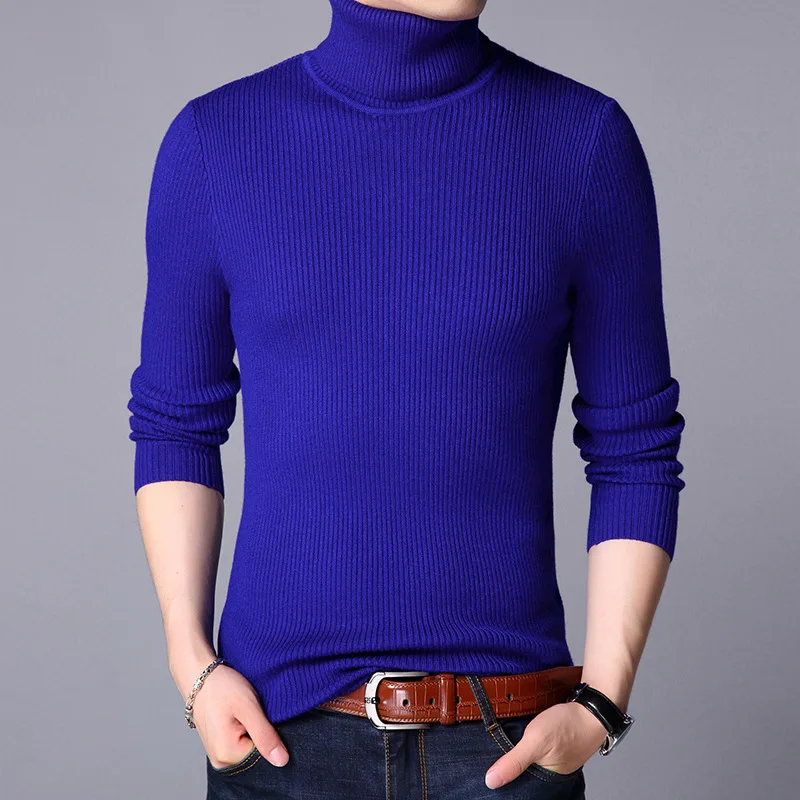 

Men Slim Solid Color Turtlenecks Fit Sweaters Men Winter Long Sleeve Warm Knit Sweaters Classic Solid Casual Bottoming Shirt 5XL